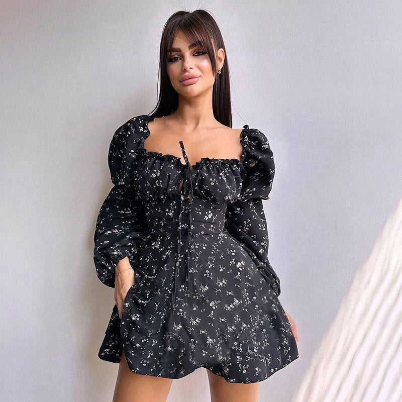 Amelia Floral Puff Sleeve Mini_Dress