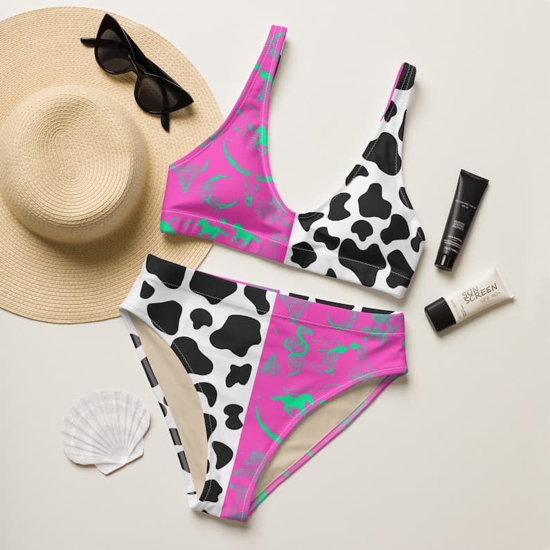 Western Leopard Print Swimsuit Suit