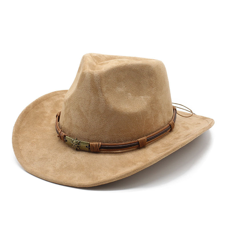 Men's Vintage Western Cowboy Hat Suede Knight British Felt Hat