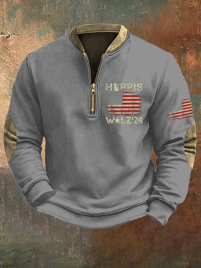 Men's Vintage Flag Print Sweatshirt