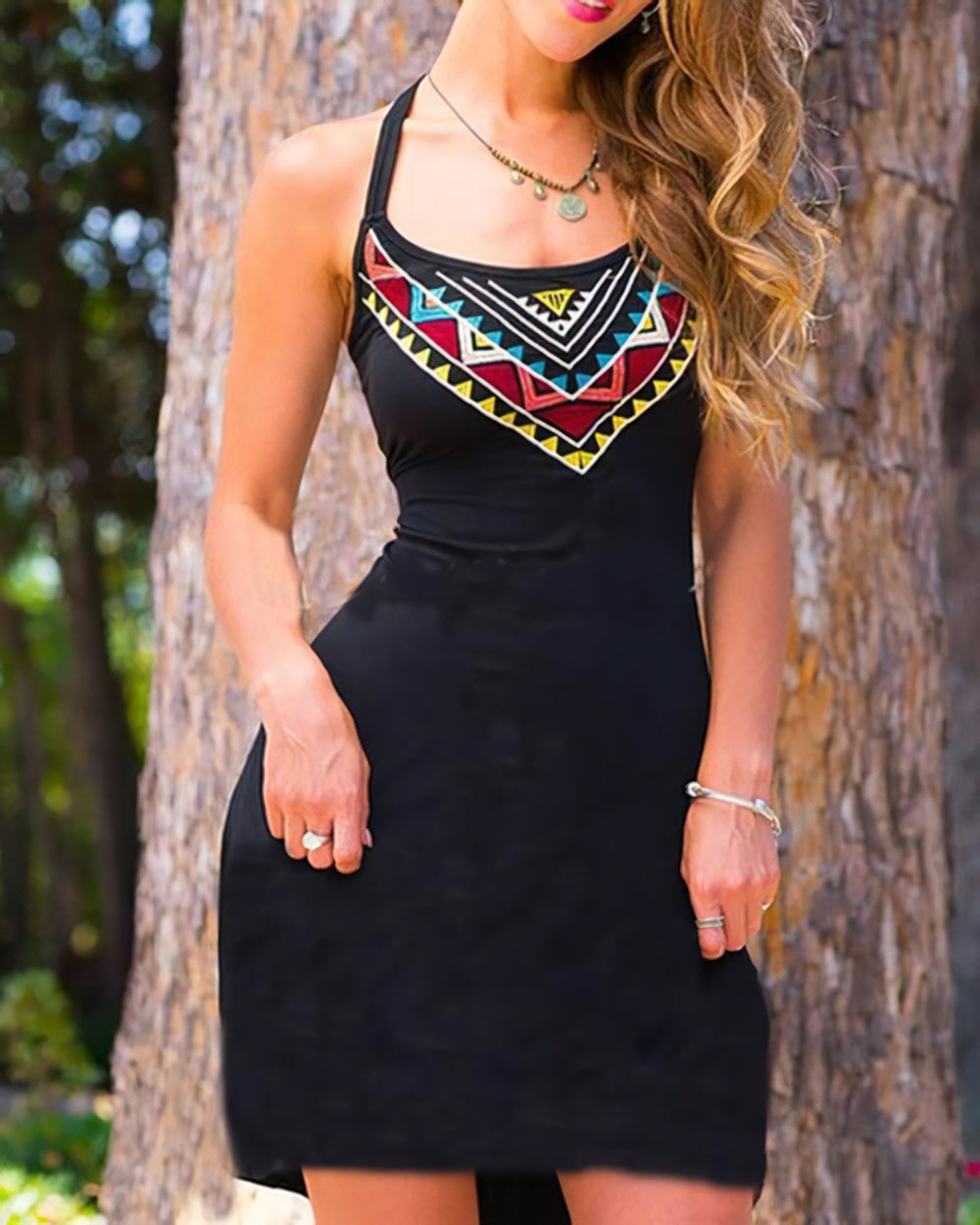 Western Print Sleeveless Dress