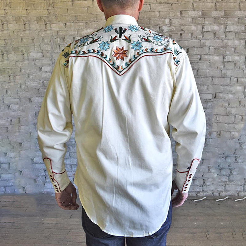 Men's Western Vintage Embroidered Shirt