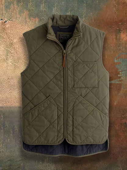 Men's Retro Western Multi-Pocket Warm Vest