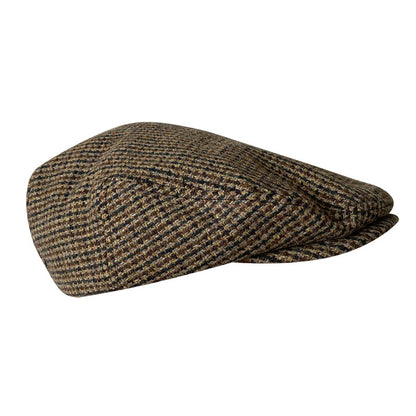 THE PEAKED Marl Flat Hat Taran-Harris Tweed