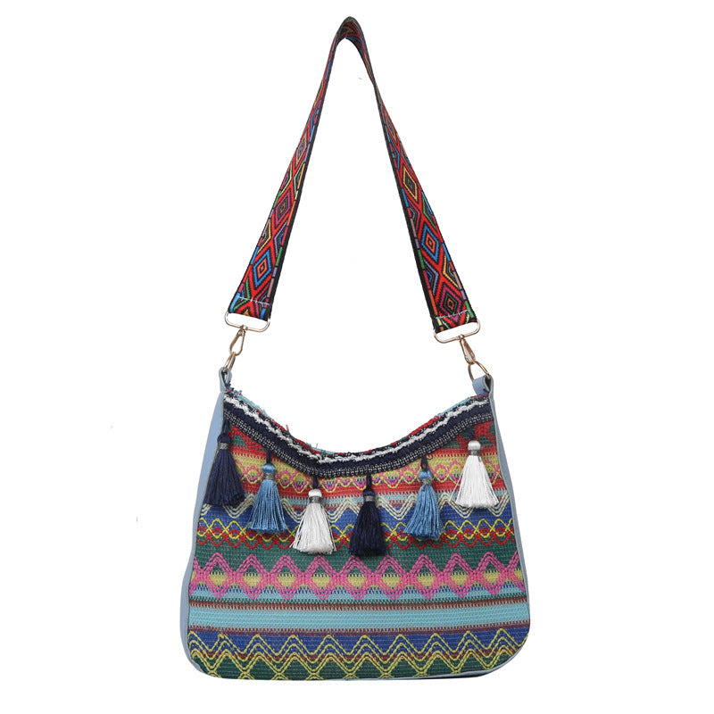 Ethnic Braided Bohemian Fringed Crossbody Bag