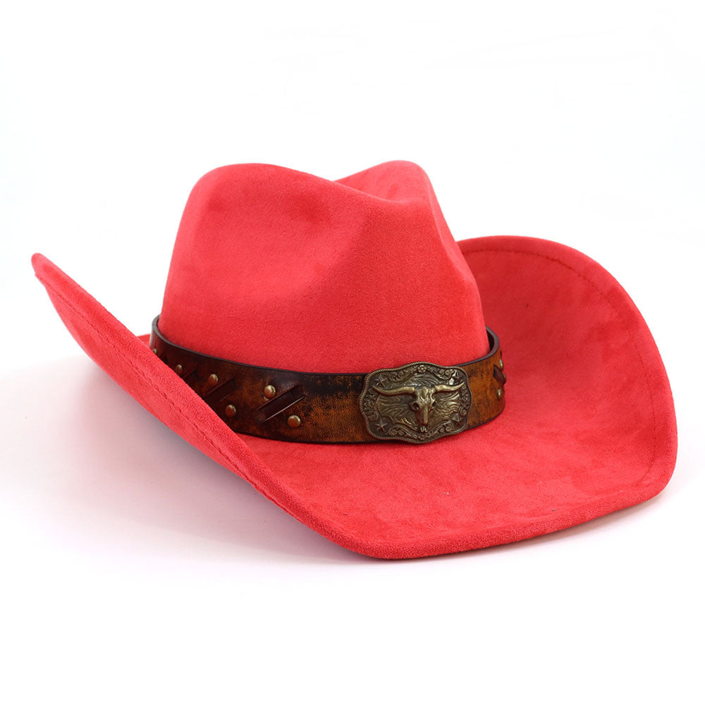 Men's Vintage Western Cowboy Hat Suede Knight Hat