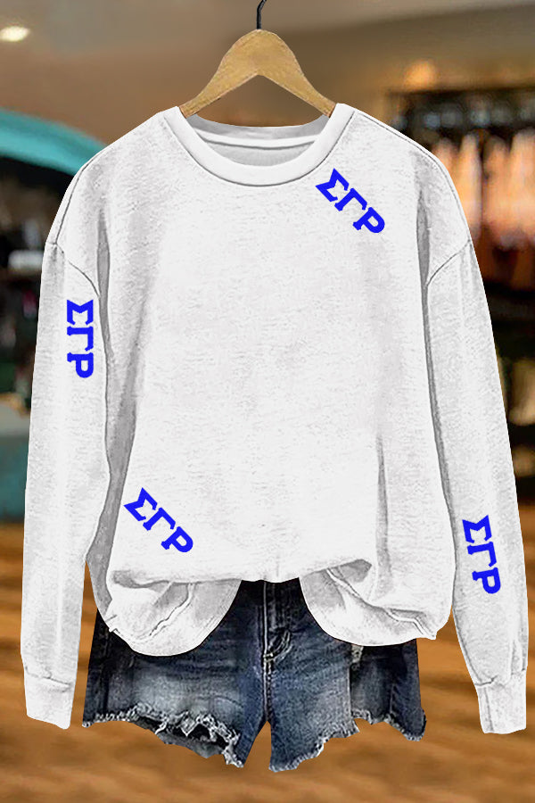 Cute Sigma Gamma Rho Print Sweatshirt