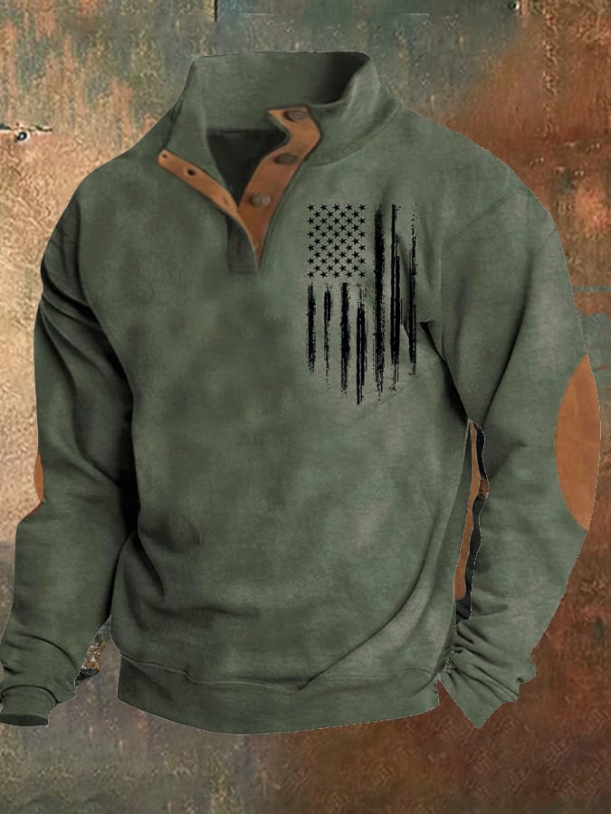 Men's Aintage Flag Print Sweatshirt