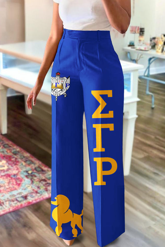 Sigma Gamma Rho Sorority Print Straight Leg Pants