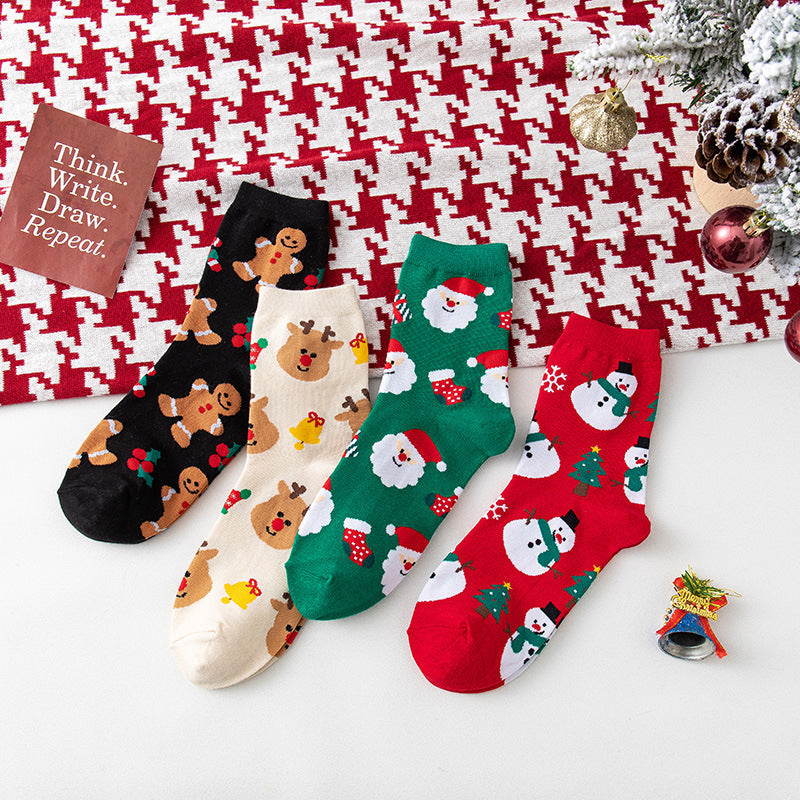 Christmas Santa Claus Elk Warm Thick Socks