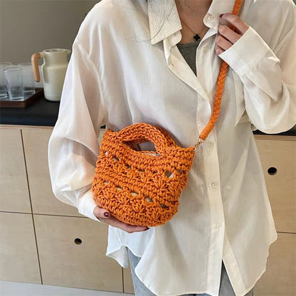 Beach Vacation Hollow Woven Crossbody Tote Bag