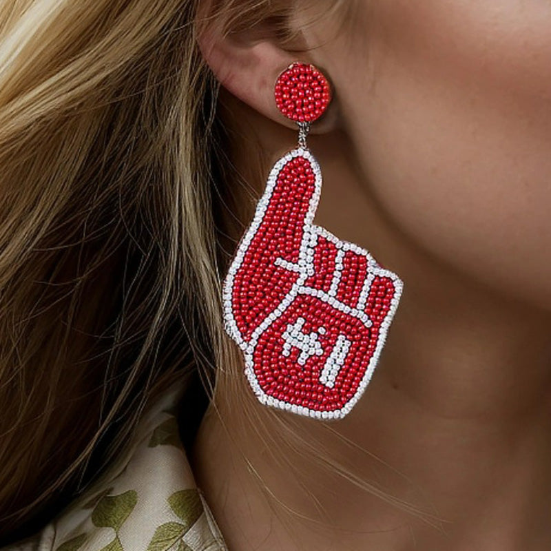 Gameday Finger Bead Earrings