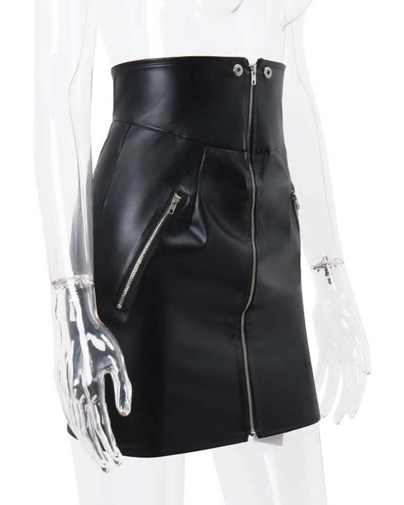 Sexy PU Leather Skirt