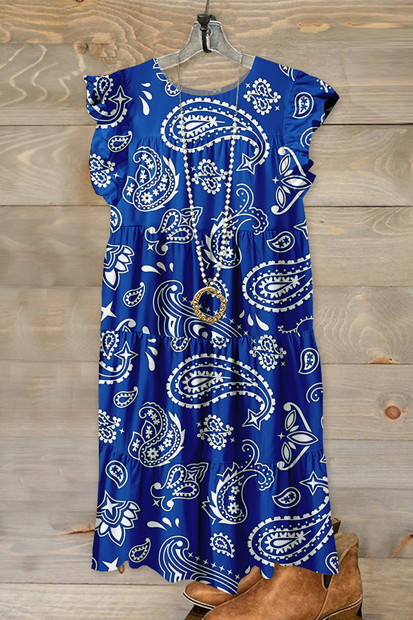 Vintage Western Perlis Print Dress