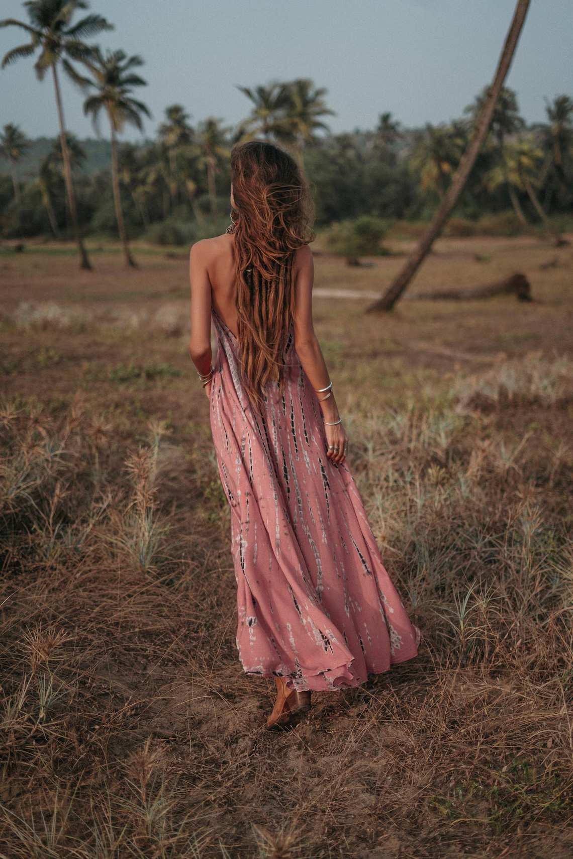 Boho Maxi Dress Firestorm / Beach Cover Up / Summer Tie Dye Dress