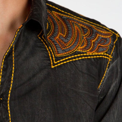 Men's popular retro embroidery black western cowboy