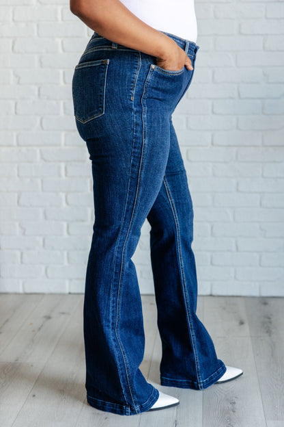 Judy Blue Mavis High Rise Side Seam Detail Flare Jeans