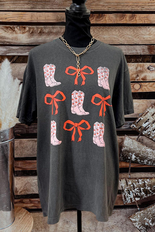 Boots Bow Print T-Shirt