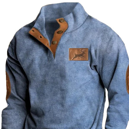 Men's Colorblock Elk Casual Sweatshirt