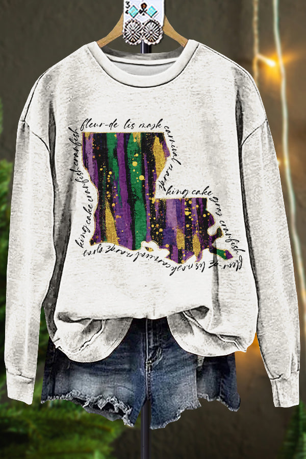 Classic Contrast Mardi Gras Sweatshirt