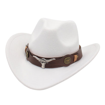 Men's Vintage Western Cowboy Hat Suede Knight British Felt Hat