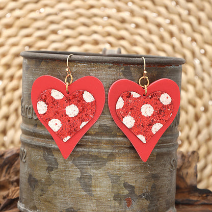 Valentine's Day Sequins Two-tier Teardrop Earrings