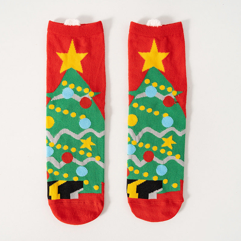 Cute Christmas Cartoon Santa Claus Socks