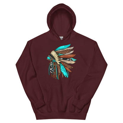 Turquoise Head Dress Unisex Hoodie