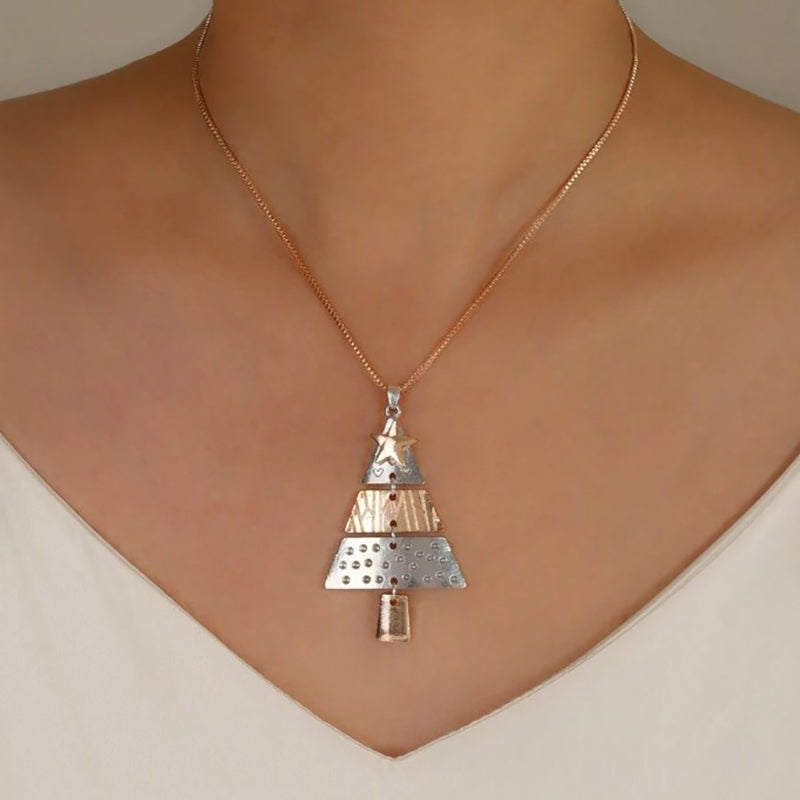 Exaggerated Chic Christmas Tree Necklace