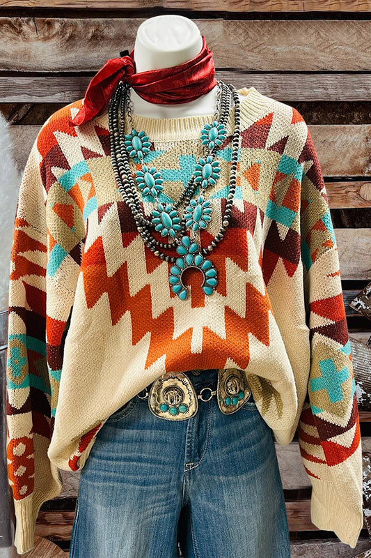 Retro Classic Aztec Printed Sweater