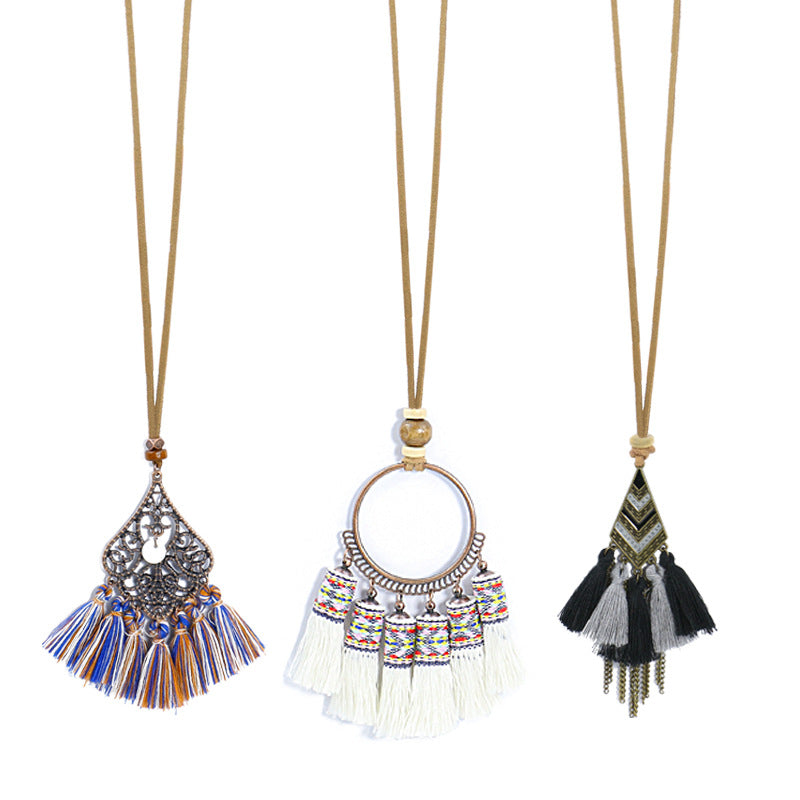 Women's Bohemian Tassel 3-pack Necklace