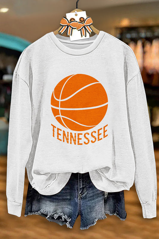 Casual Tennessee Basketball Game Day Print Sweatshirt