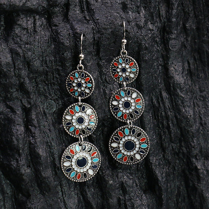 Women's Bohemian Tribal Hollow Earrings