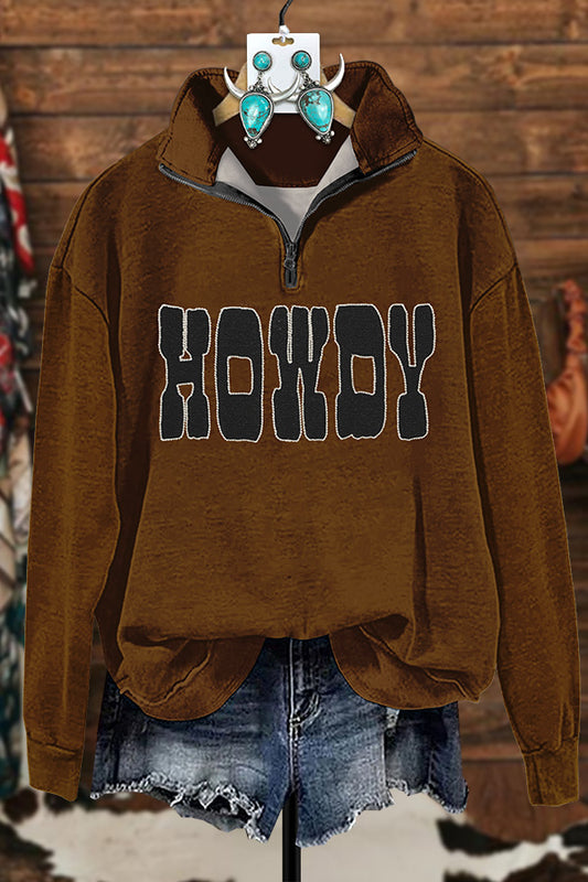 Western Howdy Zipper Sweatshirt