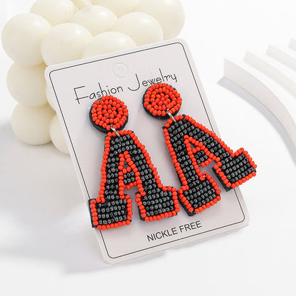 Gameday Beads Letter Earrings