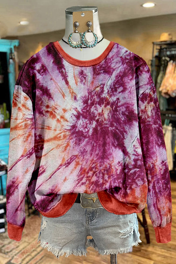 Pretty Cozy Tie-dye Print Sweatshirt