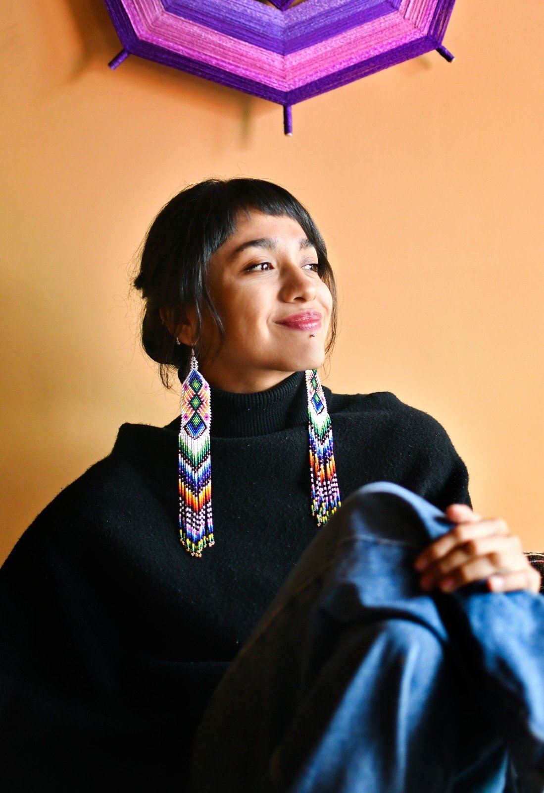 Kaleidoscope Beaded Earrings Made in Mexico