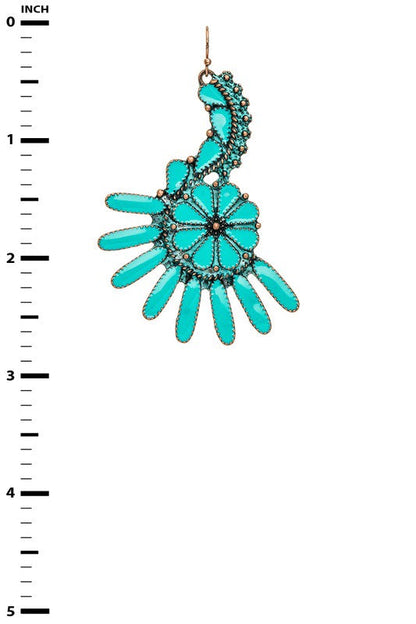 Faux Turquoise Western Style Earrings