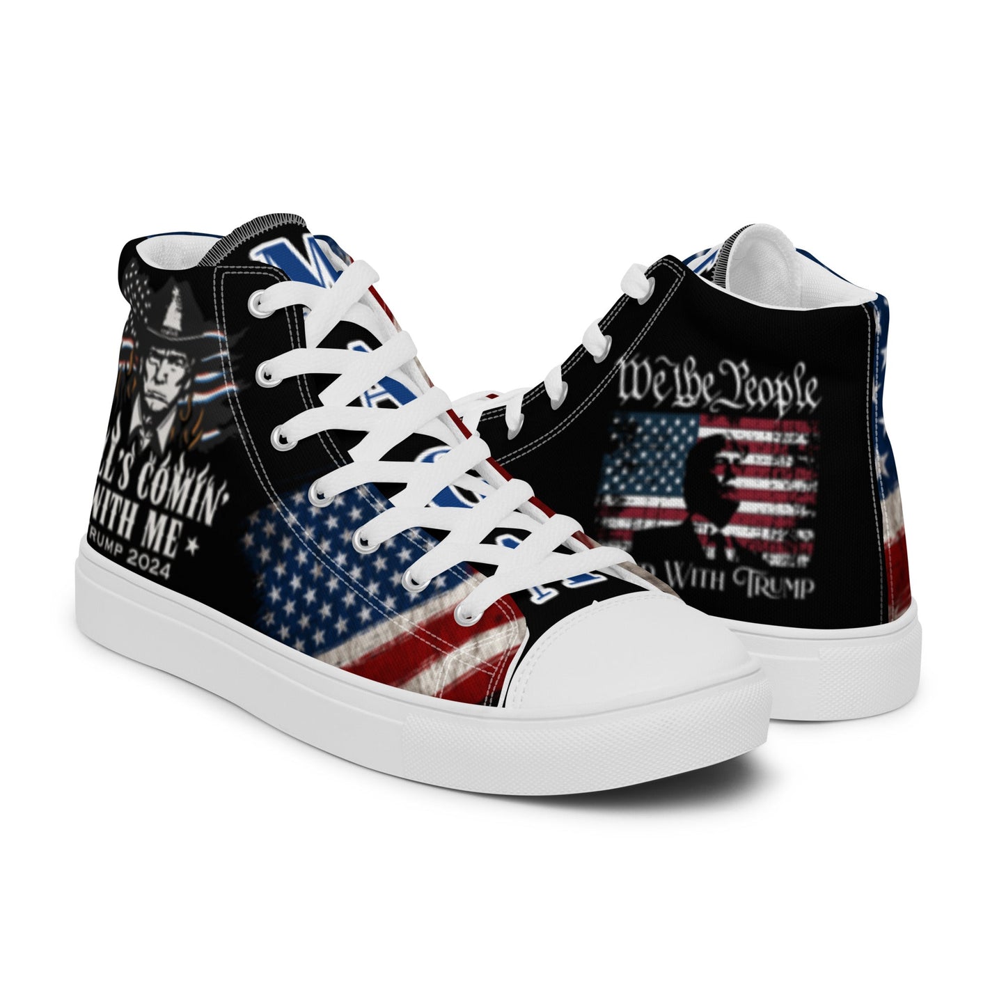 Hells Comin' With Me Women__ high top canvas shoes