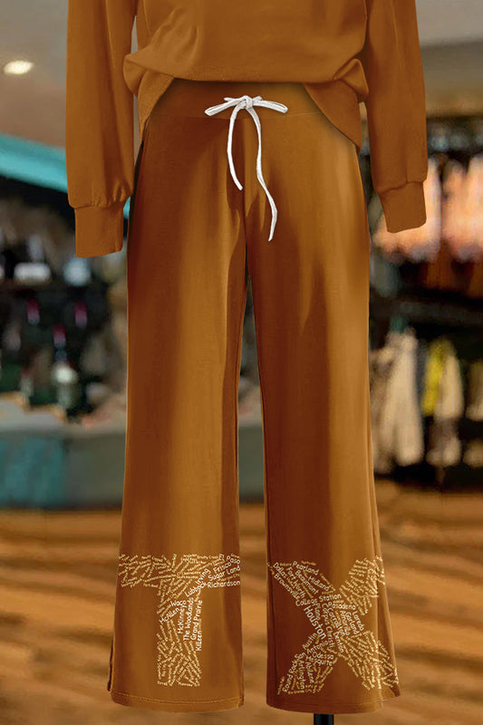 Gameday TX Longhorns Print Wide Leg Pants