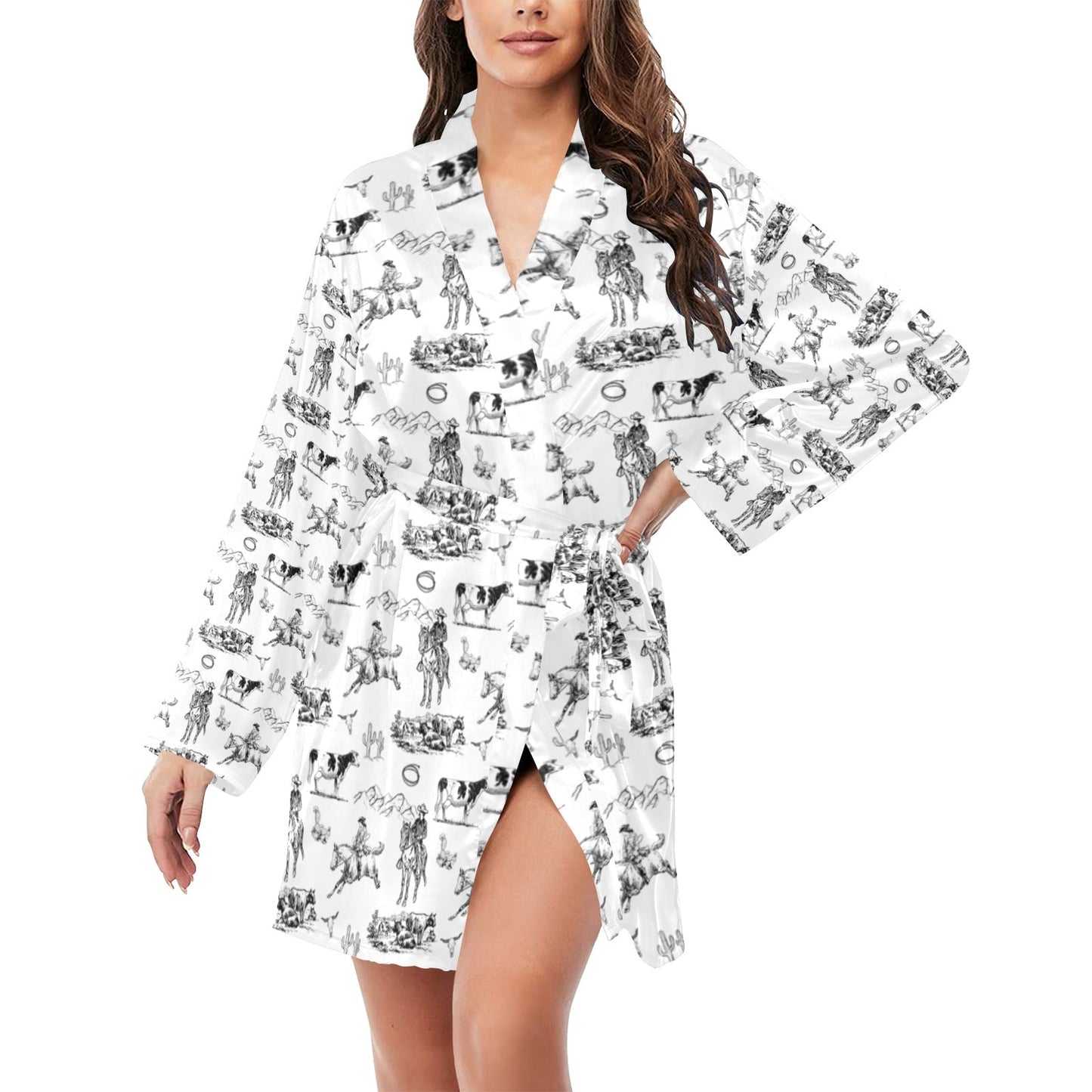 Ranch Life Women's Belted Satin Feel Dressing Lounge Robe