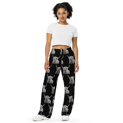 Highland Cow Unisex Wide Leg Pants