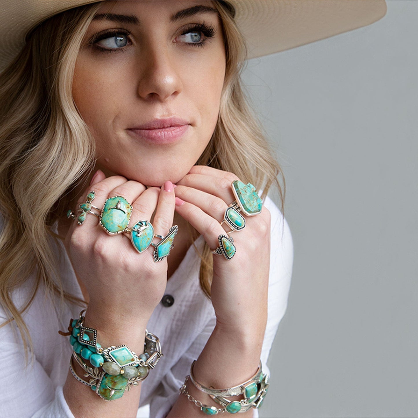 Anemone Turquoise and Sterling Silver Statement Turquoise Ring