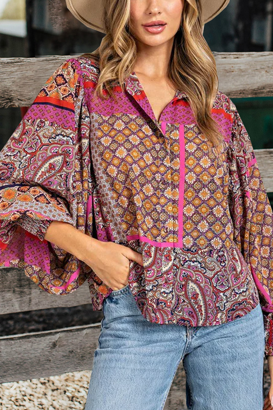 Puff Sleeve Button Up Blouse