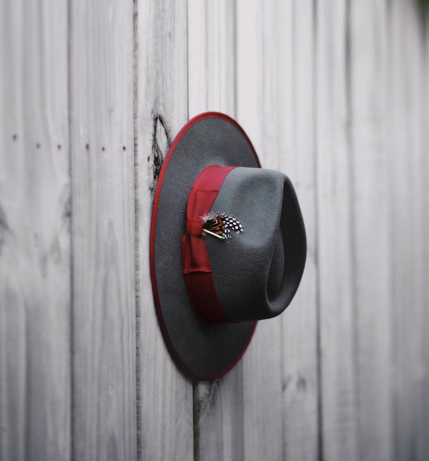 Eerguson Fedora - Slate+Burgundy [Fast shipping and box packing]