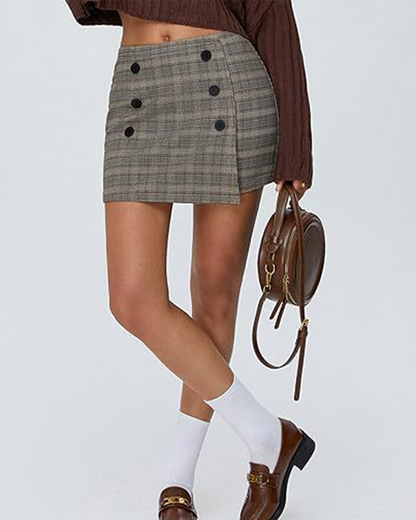 Coarse Tweed Mini Skirt