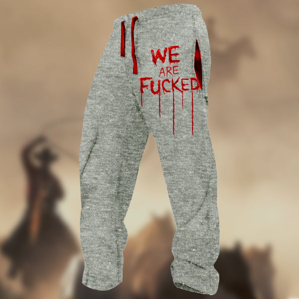 Men's Halloween We Are FukCked Print Casual Sweatpants