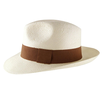 Handmade Classic 5mm Wide Straw Panama Hat-Natural