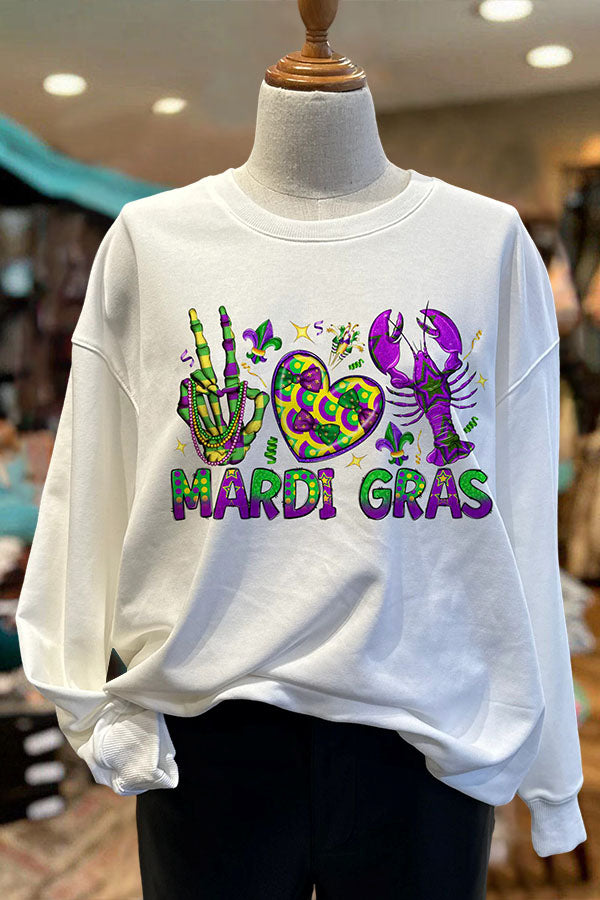 Mardi Gras Crew Neck Sweatshirt