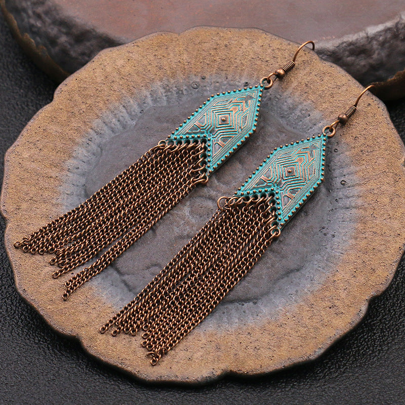 Women's Bohemian Alloy Tassel Earrings